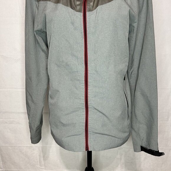 Nike Pro Running Jacket Womens Gray Red Hooded Full Zip Stretch Sz. S - Picture 3 of 10
